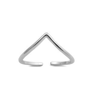 Sterling Silver V Shape Toe Ring – Adjustable